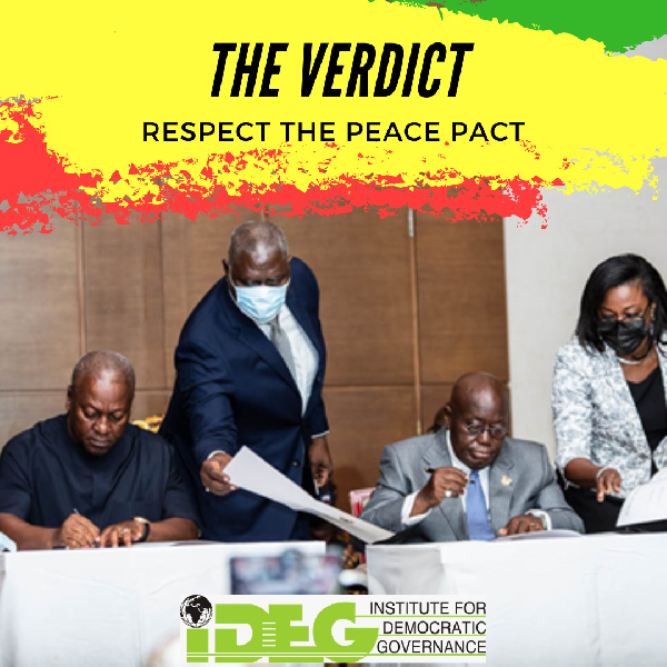 IDEG is reminding the two main political opponent the Peace Pact