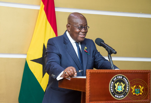 President Nana Addo Dankwa Akufo Addo addressing the Assembly Members