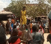 Some enraged Suame residents have smashed a popular elephant statue erected by the NPP