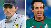 Chelsea coach Thomas Tuchel and Villareal's Unai Emery