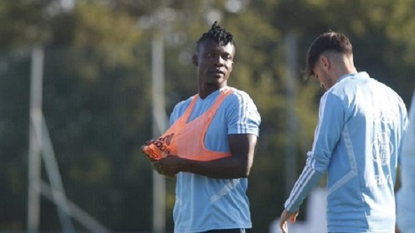 Ghanaian defender, Joseph Aidoo at training