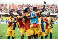 Accra Hearts of Oak players celebrating | File photo