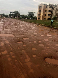 The state of a road in Sakumono