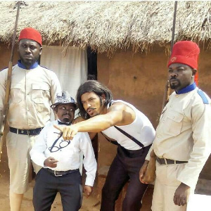 Van Vicker with Joe Shortingo and others on set