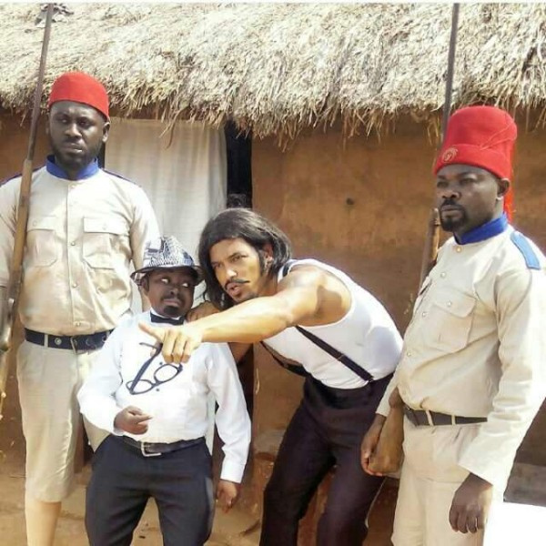 Van Vicker with Joe Shortingo and others on set