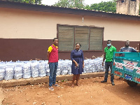 Aspire Mineral Water Company donated bags of water and relief items to the Frafra Children's Home