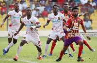 A photo of Accra Hearts of Oak and Asante Kotoko players