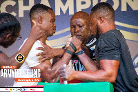 A photo of an armwrestling championship