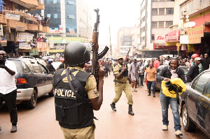 Uganda Journalists Police Protest Getty