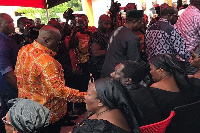 President Akufo-Addo at the family house of the late Emmanuel Kyeremanteng Agyarko