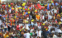 A photo of Accra Hearts of Oak fans at the stadium