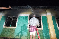 Fire destroys a dormitory at Moi Girls Secondary School in Mandera on January 26, 2020