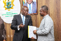 Minister for Lands and Natural Resources, Samuel Abu Jinapor during the presentation