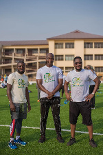 Coach Tanko with Hussein Hassan and a member of the club