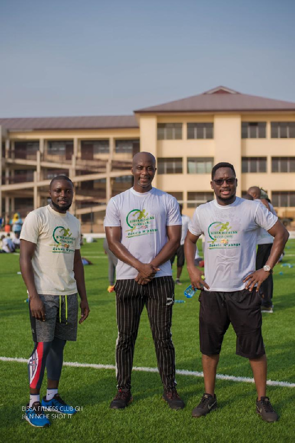 Coach Tanko with Hussein Hassan and a member of the club