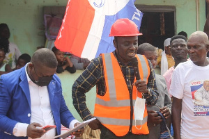 The Ajumako-Enyan-Essiam DCE, Ransford Kwesi Nyarko addressing his people