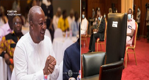 John Dramani Mahama failed to honour the president's invitation, his seat was empty