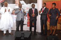 Mr. Samson Effah Apraku, Executive Chairman of Samara Group with some company officials