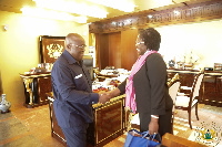 President Akufo-Addo with Mrs Elsie Awadzi