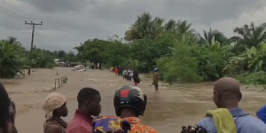 The flooding occurred around 4 pm on Saturday, blocking both lanes