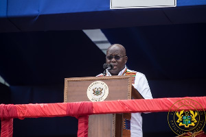 President Nana Akufo-Addo clad in white with beautiful kente designs