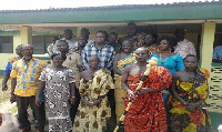 Paramount chief of Western Nzema Traditional Area, Awulae Annor Adjaye III with Ghana Gas CEO