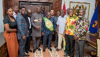 Executive of the Ghana Boxing Authority with Nana Addo Dankwa at the Jubilee House