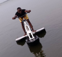 Frank Darko on his new 2019  water bicycle