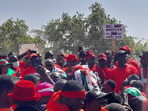 Some NDC supporters demonstrating