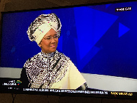 Noxolo Grootboom reading her final news on state broadcaster, SABC