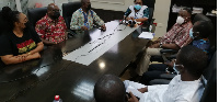 Representatives of the National Health Insurance Authority at a media briefing