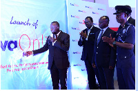 Dep. Commissioner of Insurance, Michael Kofi Andoh cuts the tape to officially launch Activa  online