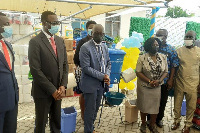 Officials of the GRA during the formal presentation of items to Education Ministry officials