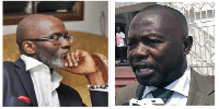 Leading member of the NPP, Gabby Asare Otchere-Darko and Dr Dominic Ayine