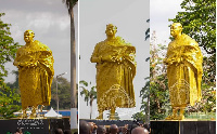 The statue captures Otumfuo Osei Tutu II dressed in his royal regalia