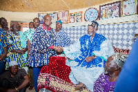 Mr. Joe Anokye in a handshake with King of Dagbon Yaa-Naa Abukari Mahama II