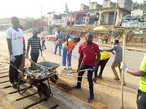 The joint clean-up exercise took place in Bogoso on Republic Day