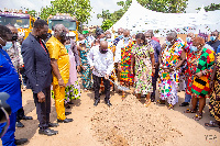 President Akufo-Addo performing the ground breaking ceremony for the construction work to begin