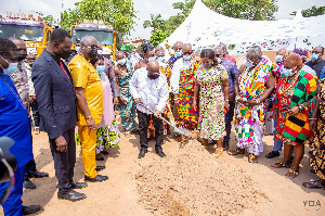 President Akufo-Addo performing the ground breaking ceremony for the construction work to begin