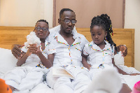 Rapper Okyeame Kwame and his children