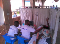 John Sanie Foundation giving medical screening to the people of Mpohor district