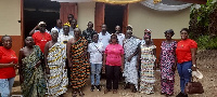 Nana Aduonin Fori III Sebedie Chief, 4th from left, Angelina Yeboah 5th, and Mina Abrokwah 6th