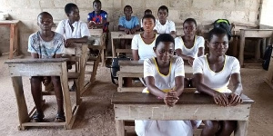 Pupils at Adwenso Roman Catholic JHS of the Upper Manya Krobo