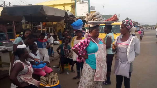 Some of these hawkers sell along the busy word that has become traffic prone