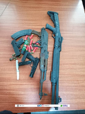 Exhibit Weapons Retrieved From Armed Robbers