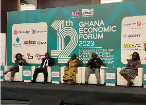 Yaw Njorgnab, Head of Agribusiness at Stanbic Bank Ghana (second from left) and co-panelists