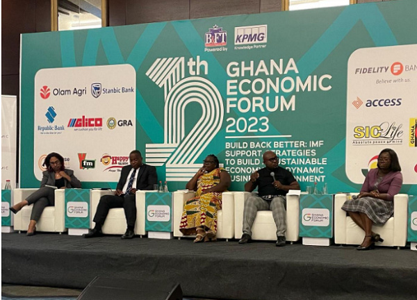 Yaw Njorgnab, Head of Agribusiness at Stanbic Bank Ghana (second from left) and co-panelists