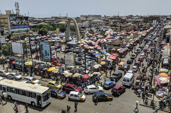 File photo of a busy street in Accra-Ghana