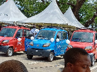 The new CODA Drive cars on display during the launch in Accra