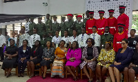 The Chief Justice with the newly elected officers of the Justice Club at Accra High School